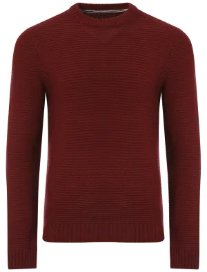 Men's textured wool blend oxblood jumper