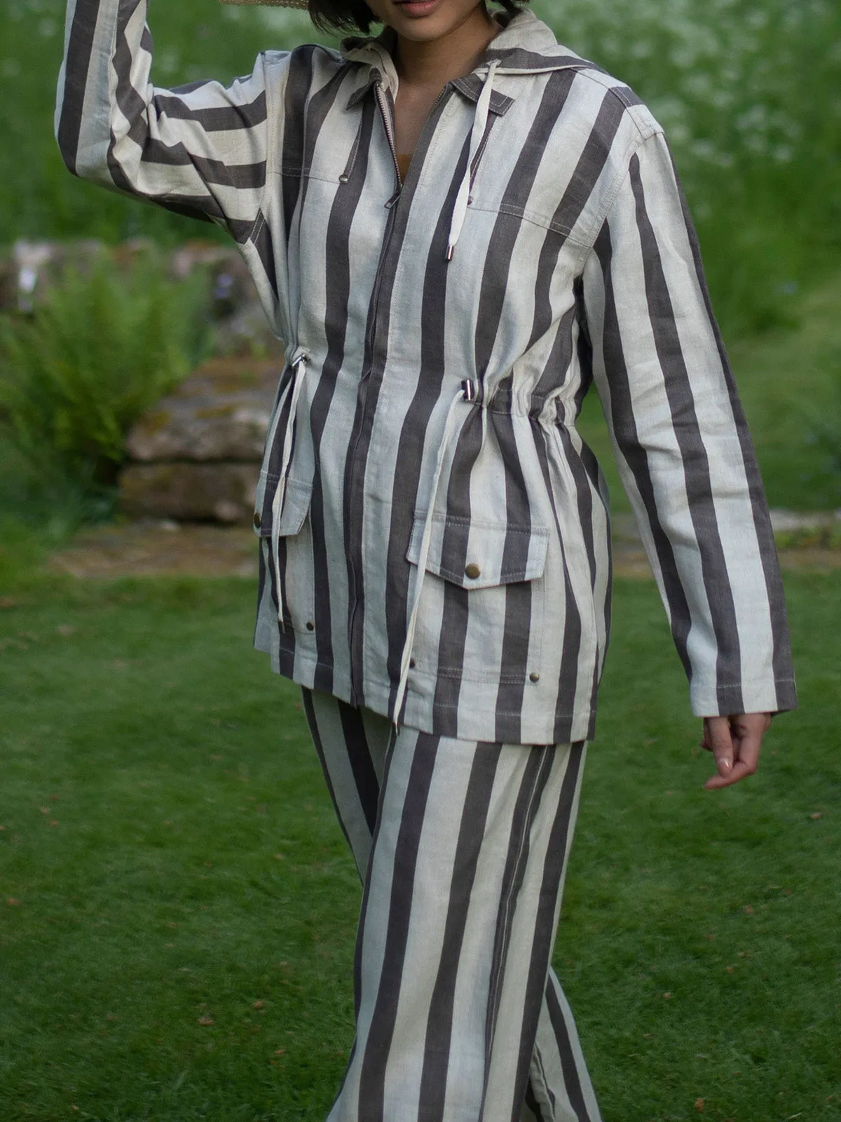 Nelson Utility Stripes Jacket Grey
