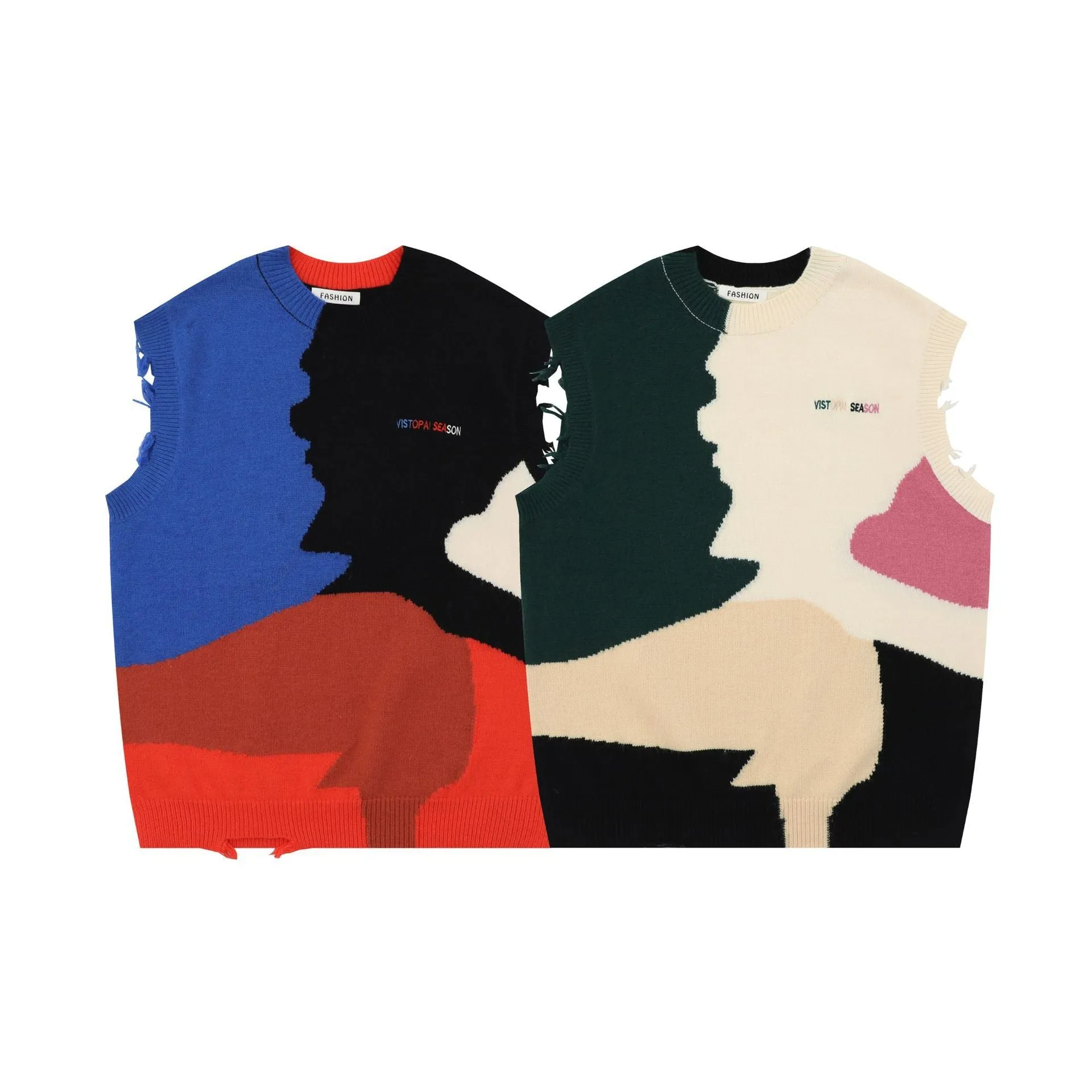 New Round Neck Loose Men's And Women's Knitted Vest