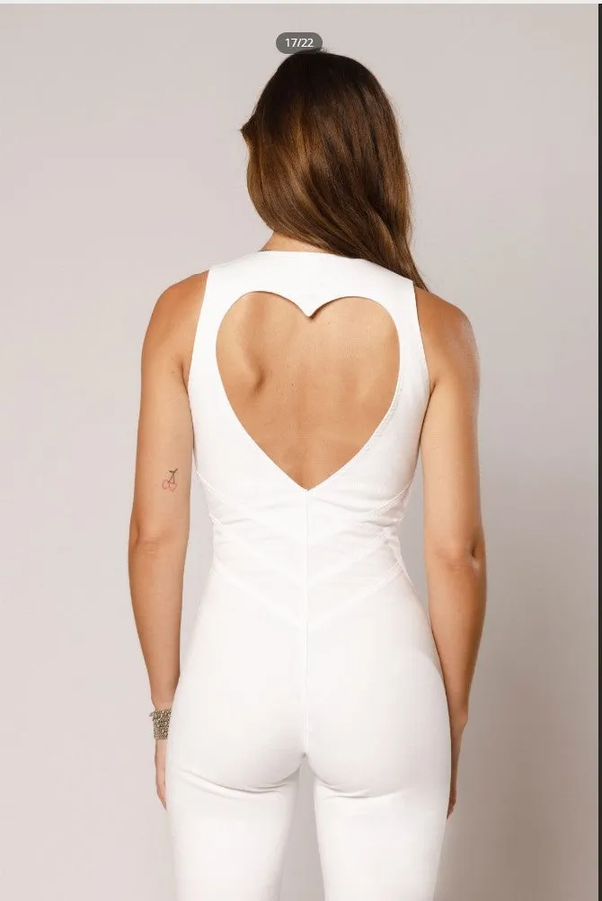 New Slim-fit Sexy Heart-shaped Backless Jumpsuit