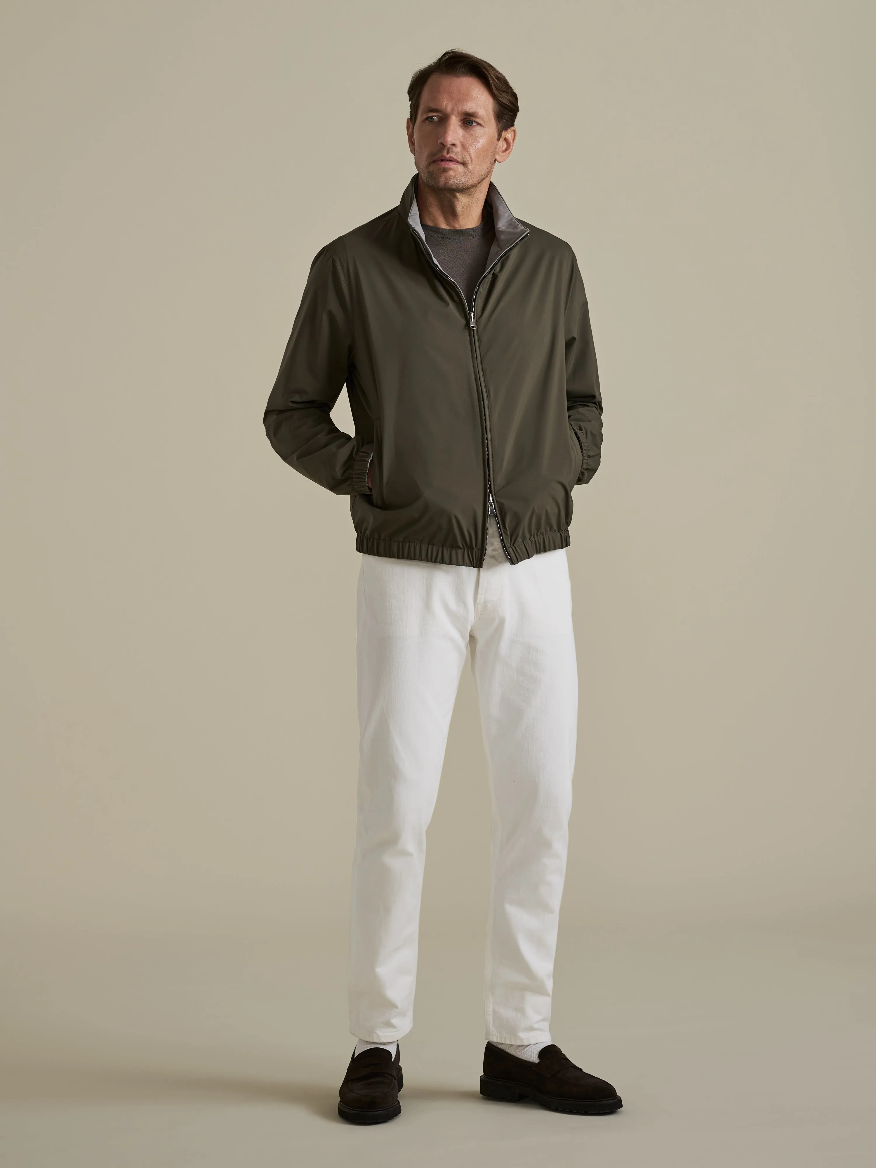 Nylon Reversible Bomber Jacket