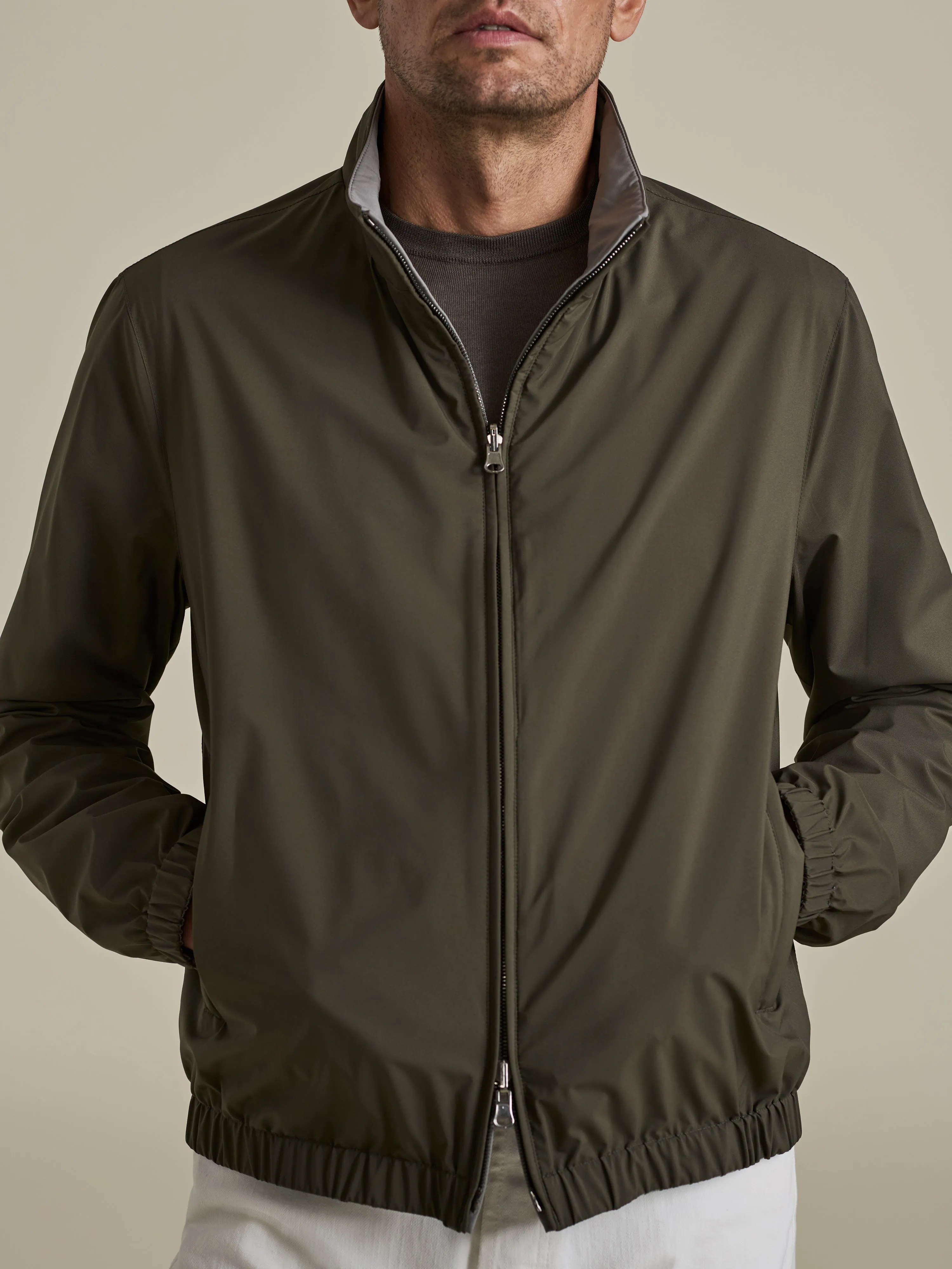 Nylon Reversible Bomber Jacket