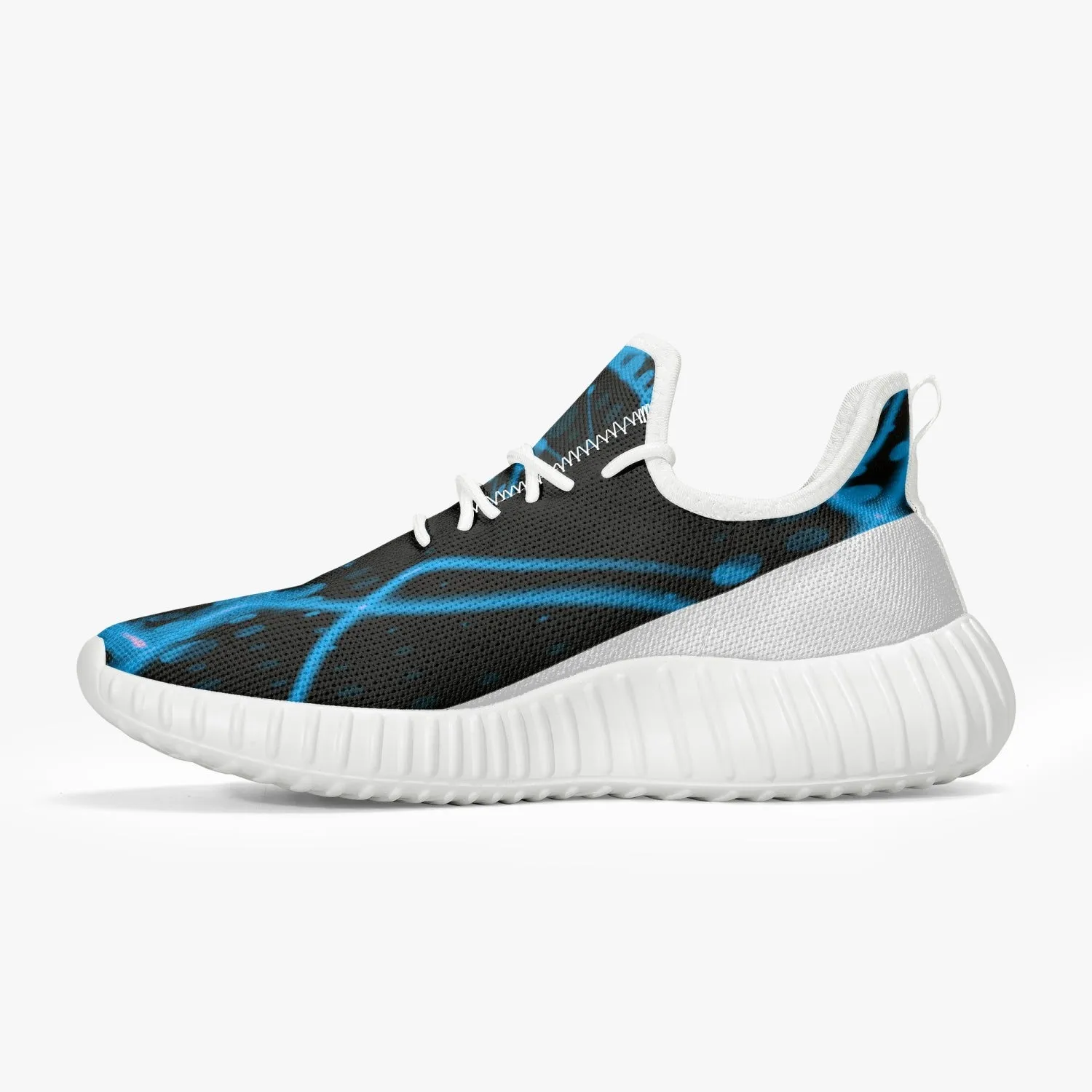 Officially Sexy Baby Blue & White Laser Print Mesh Knit Sneakers - With White or Black Sole