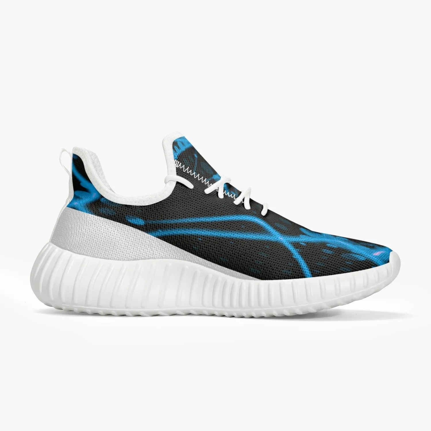 Officially Sexy Baby Blue & White Laser Print Mesh Knit Sneakers - With White or Black Sole