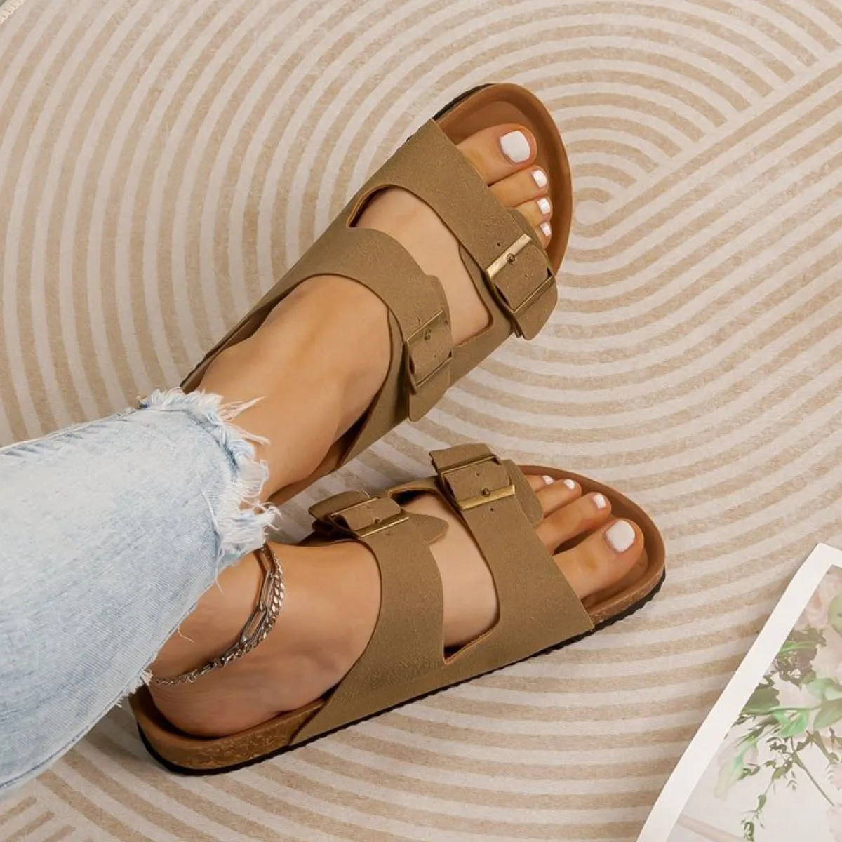 Open Toe Flats Sandals