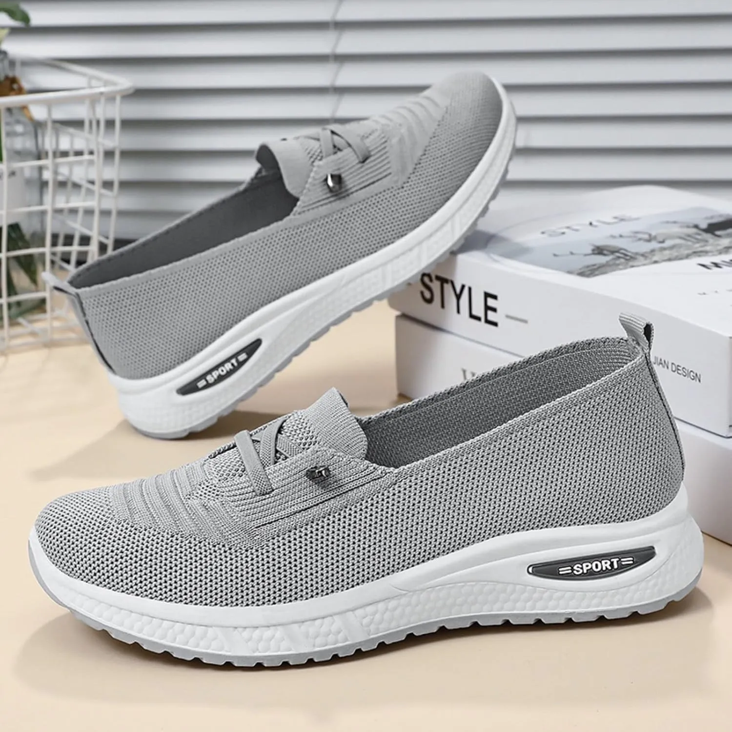 Orthopedic Shoes for Women, Women Wide Width Breathable Walking Comfortable Slip on Sneakers, Non Slip Food Service Lightweight Sneaker, Nurse Shoes Arch Support Sneakers