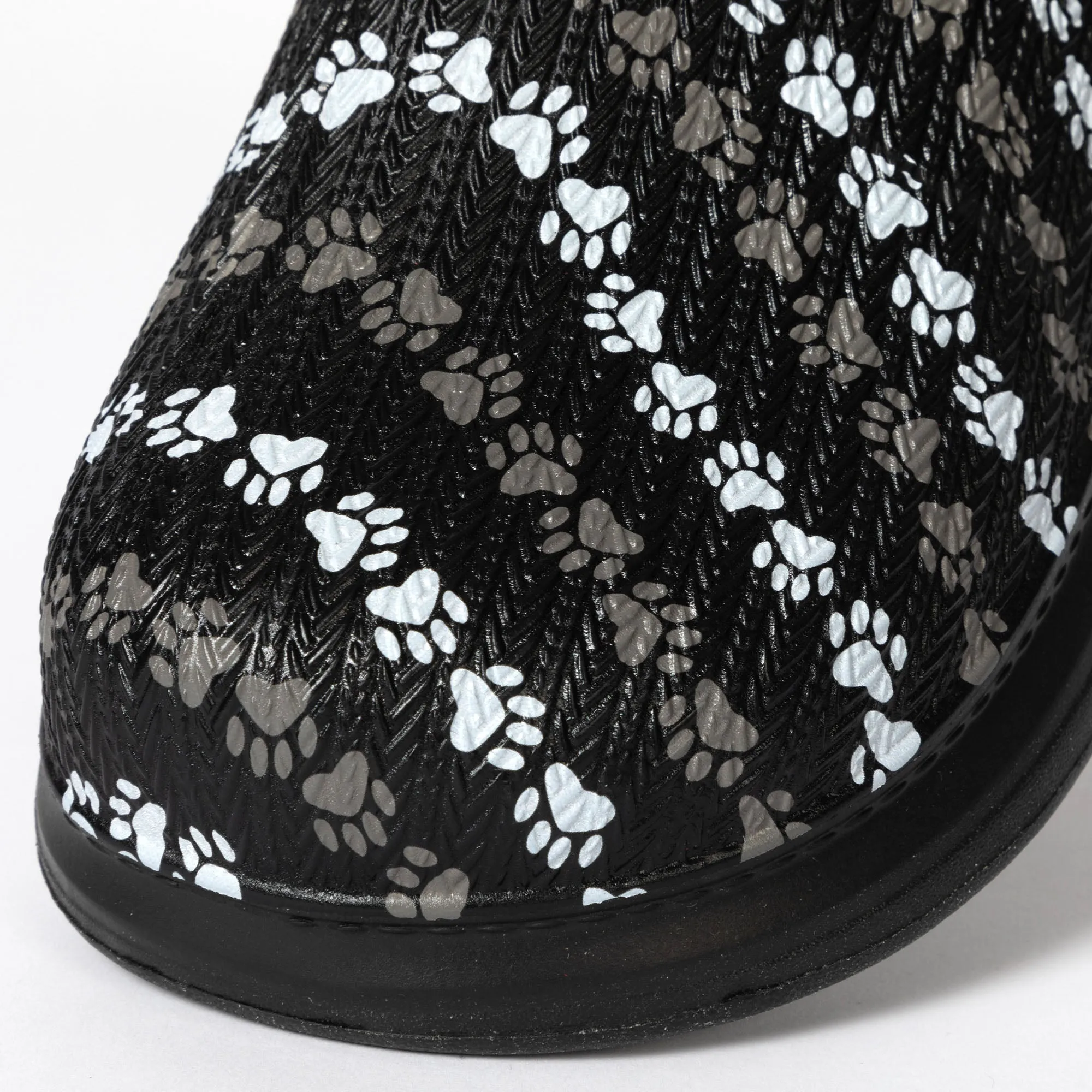 Paw Print Faux Fur Lined Slipper Shoes with Comfort Heel