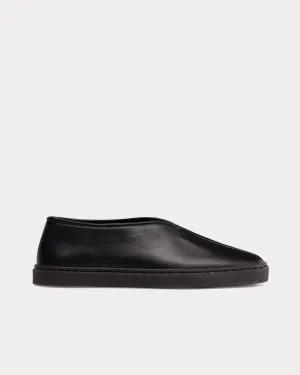 Piped Black Slip On Sneakers