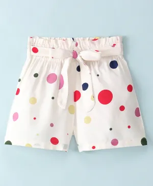 Polka Printed Belted Shorts
