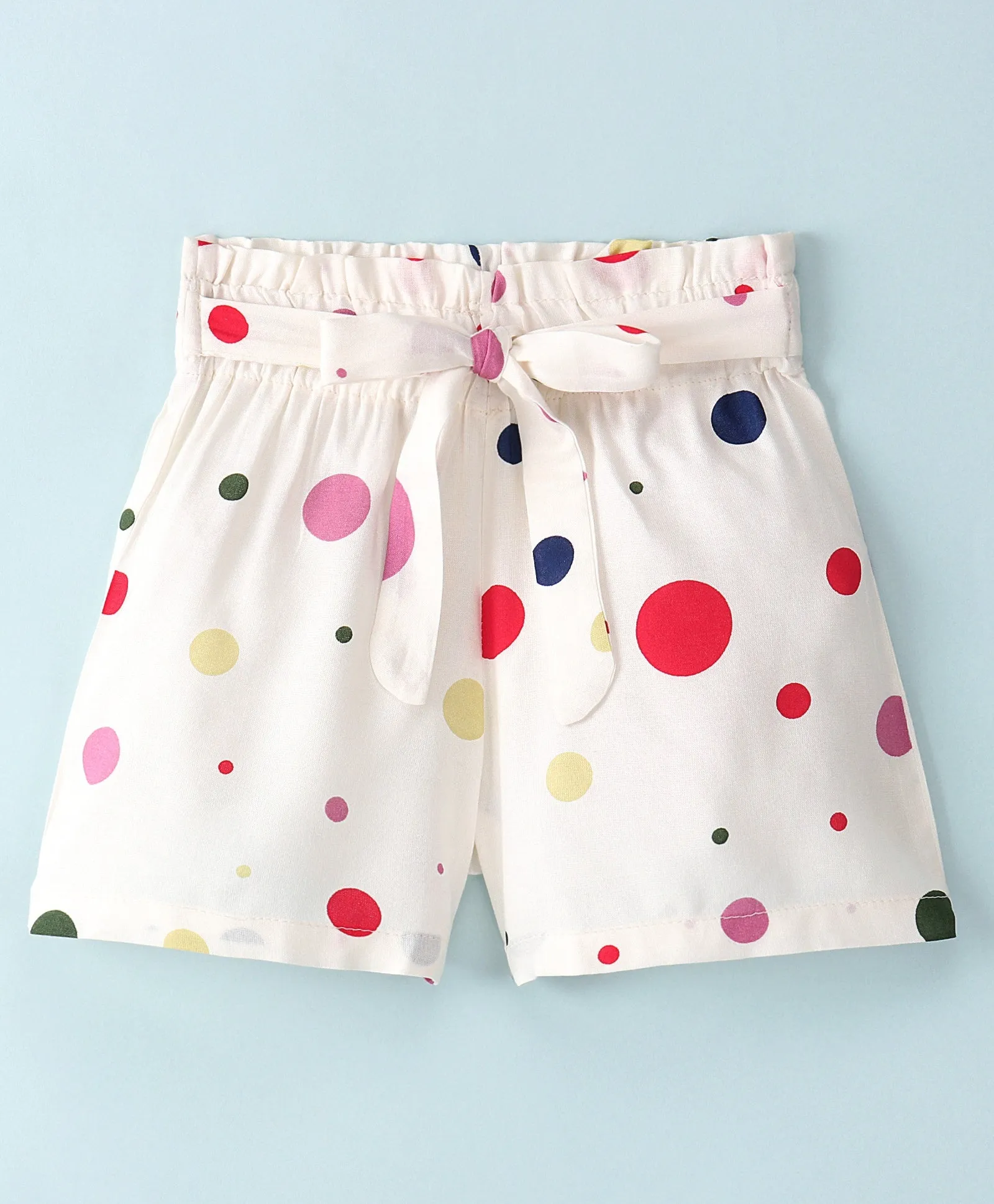 Polka Printed Belted Shorts