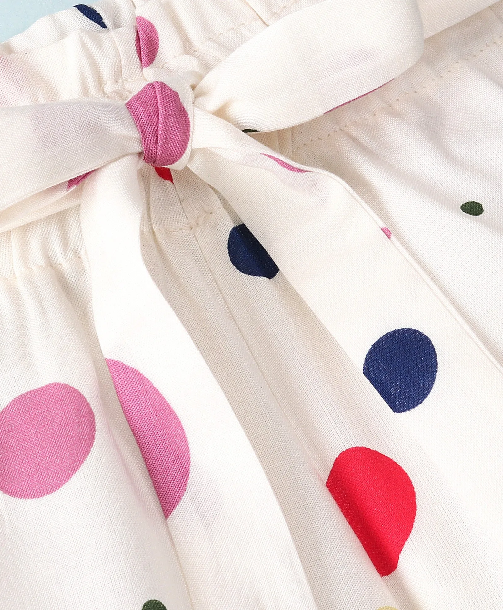 Polka Printed Belted Shorts