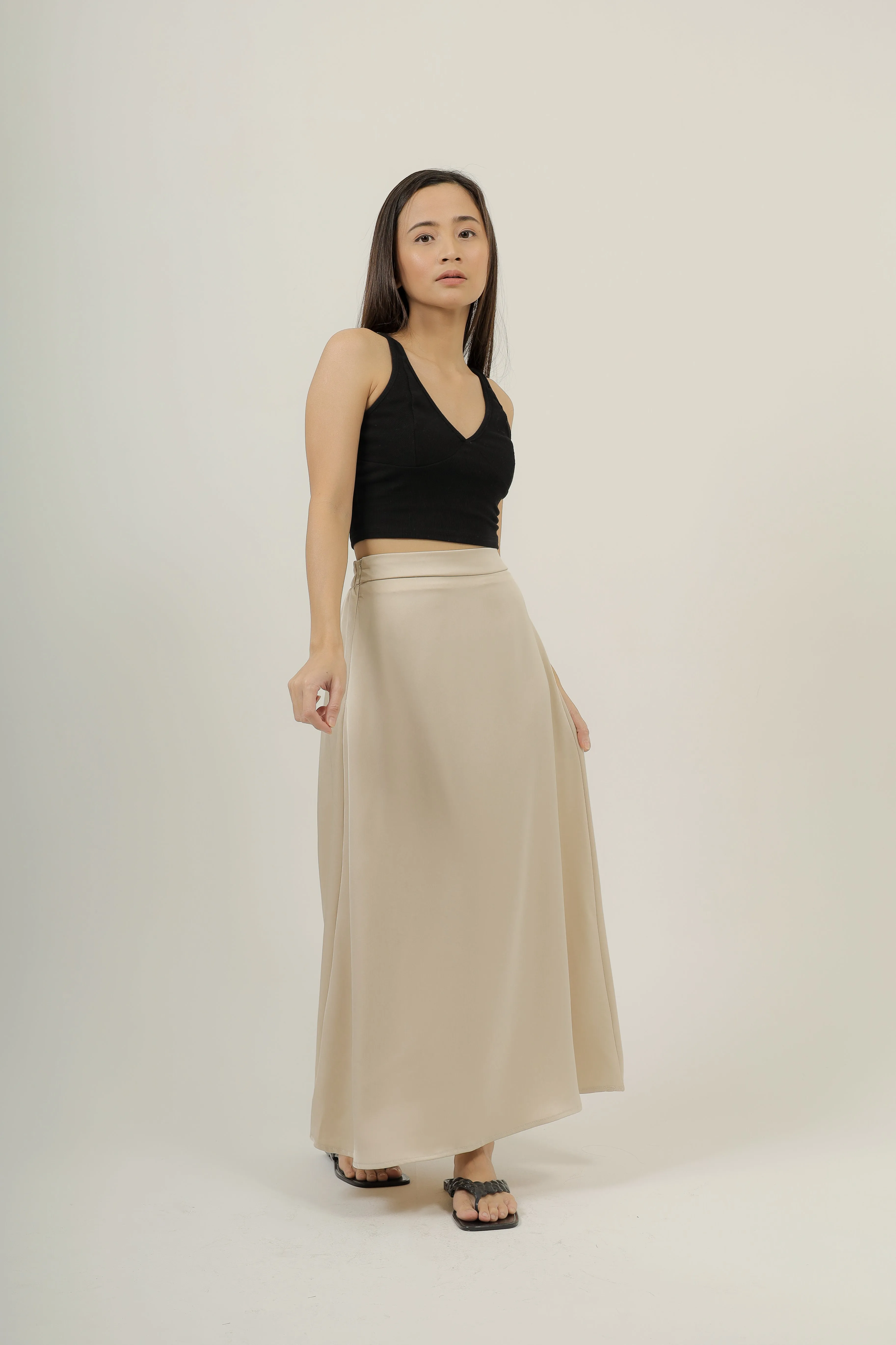 Posh Satin Midaxi Skirt
