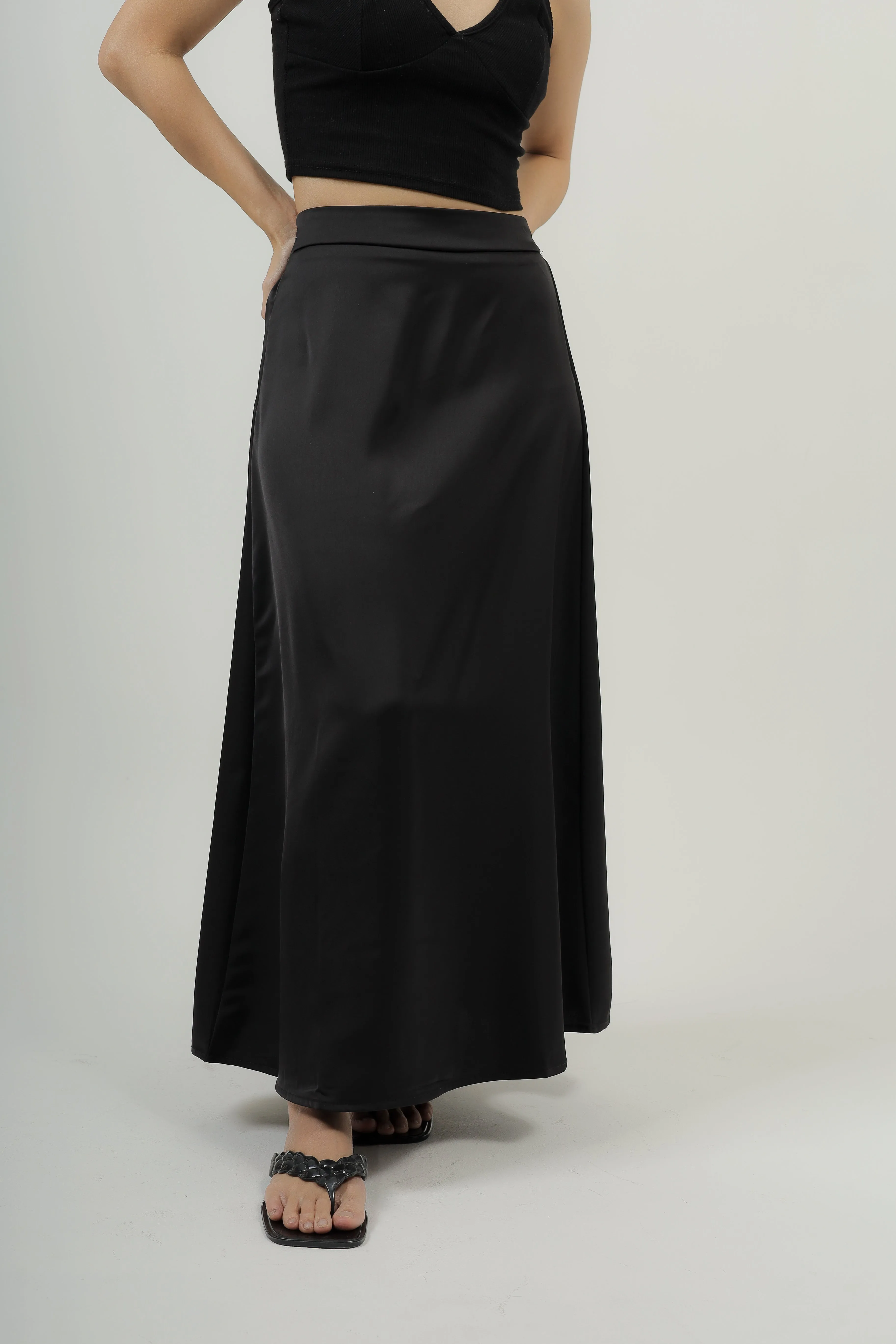 Posh Satin Midaxi Skirt