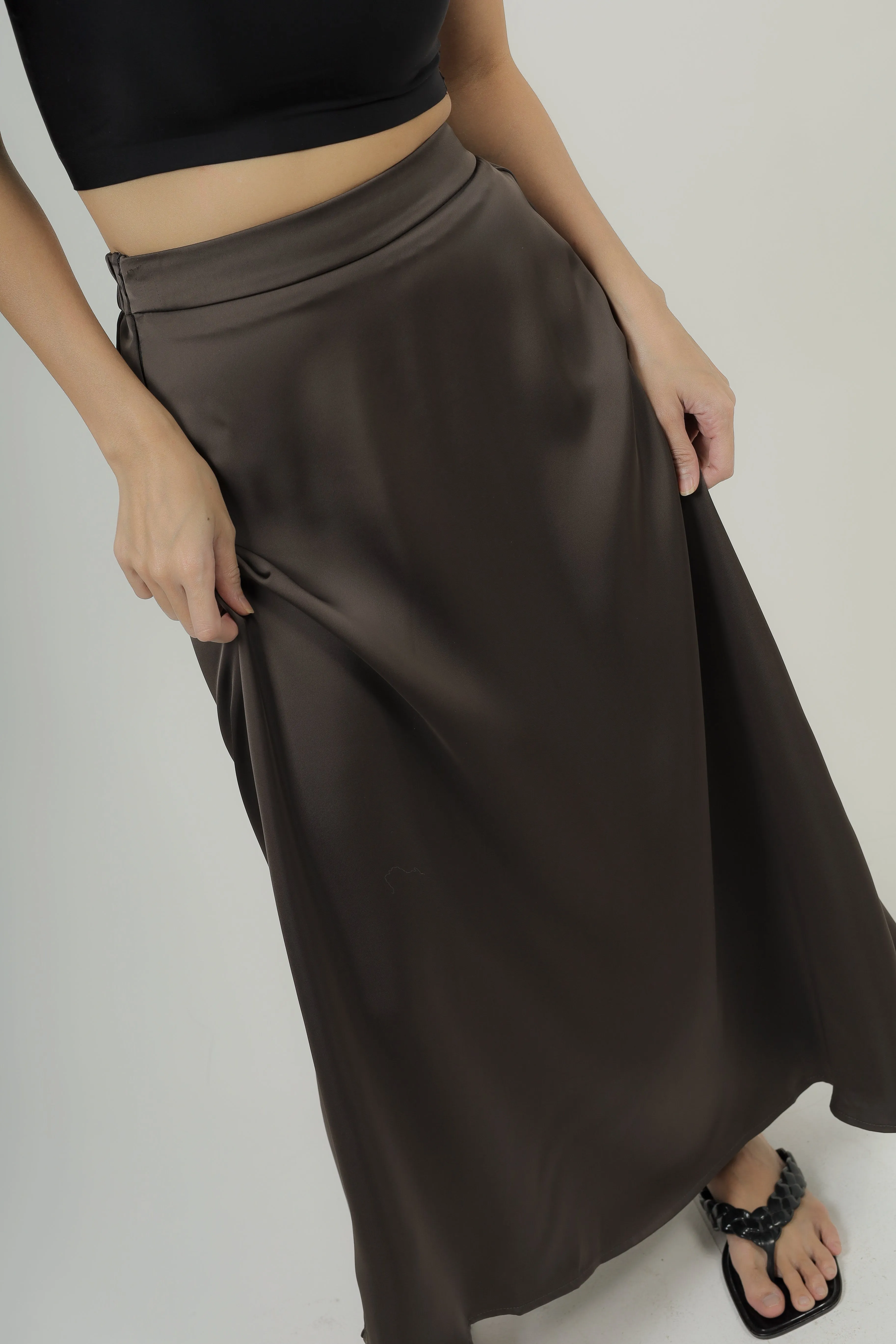 Posh Satin Midaxi Skirt