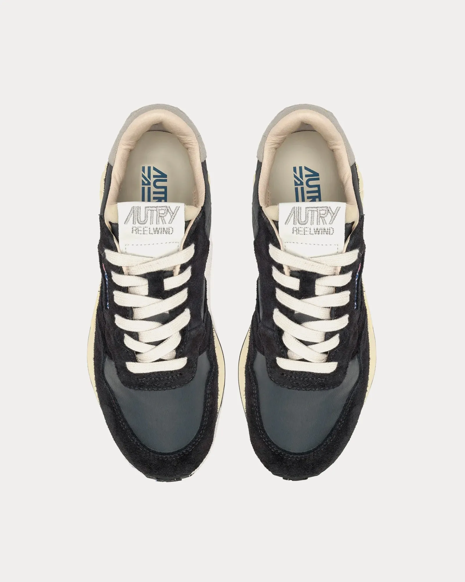 Reelwind Nylon & Suede Black Low Top Sneakers