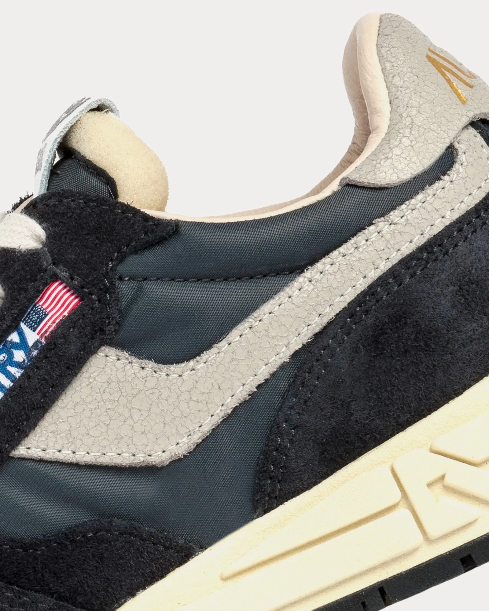 Reelwind Nylon & Suede Black Low Top Sneakers