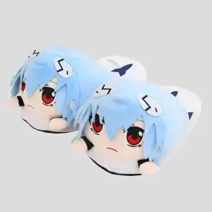 Rei Plush Ayanami Slippers - Evangelion Unisex House Shoes