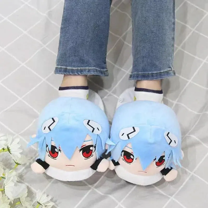 Rei Plush Ayanami Slippers - Evangelion Unisex House Shoes