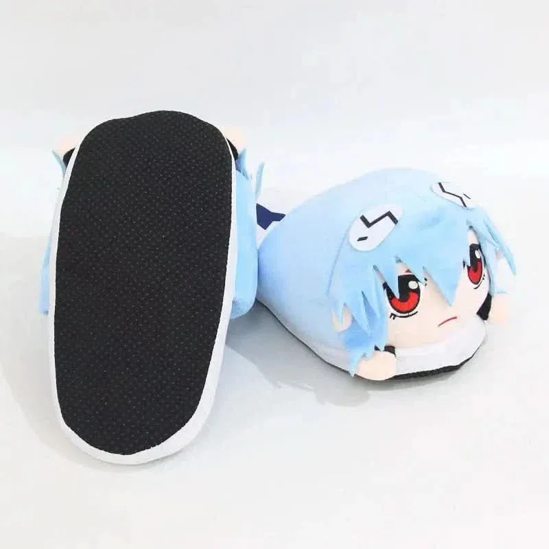 Rei Plush Ayanami Slippers - Evangelion Unisex House Shoes