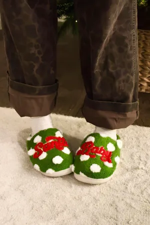 Santa Baby Polka Dot Cozy Slippers