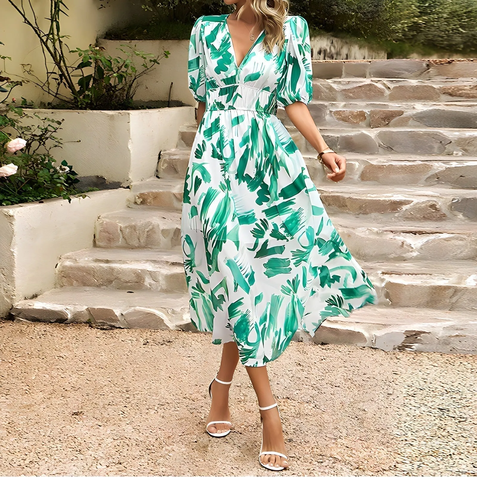 SERENE | ELEGANT V-NECK DRESS
