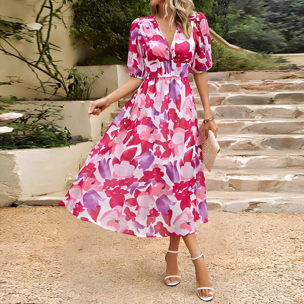 SERENE | ELEGANT V-NECK DRESS