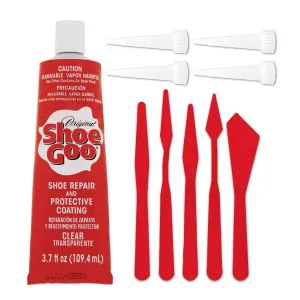 Shoe Goo Repair Adhesive Clear, 3.7oz. (109.4mL), Applicator Tips and Pixiss Spreader Tools Set
