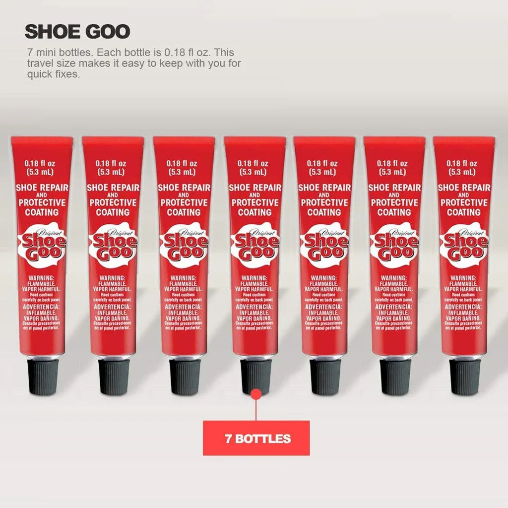 Shoe Goo Repair Adhesive - Clear, 7 Tubes, 0.18oz. - Bonus Spreaders