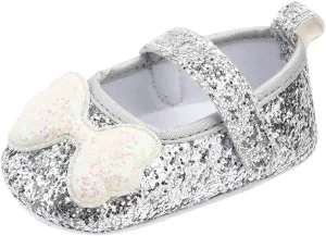 Shoes for Girls Indoor Walking Shoes Girls Bow-Knot Shoes Baby Soft-Soled Infant Princess Baby Shoes White Shoes