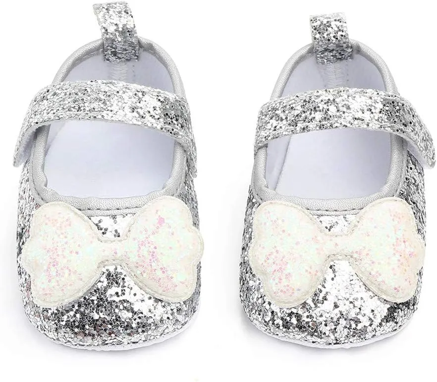 Shoes for Girls Indoor Walking Shoes Girls Bow-Knot Shoes Baby Soft-Soled Infant Princess Baby Shoes White Shoes