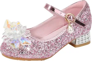 Shoes Low Heel Baby Girls Dress Shoes Cute Bowknot Sparkle Mary Jane Flower Girls Wedding Birthday Party Prom