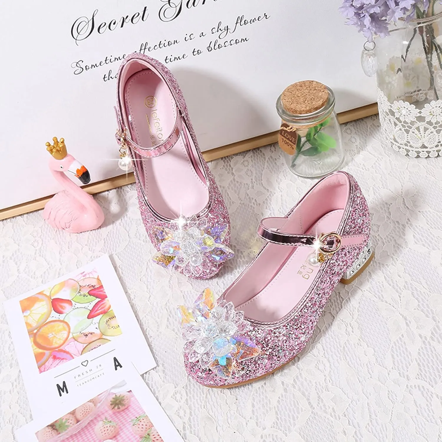 Shoes Low Heel Baby Girls Dress Shoes Cute Bowknot Sparkle Mary Jane Flower Girls Wedding Birthday Party Prom