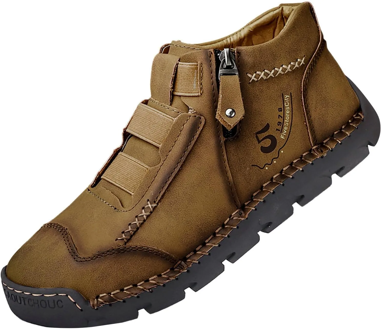 Slip on Walking Shoes for Men Casual Dressy Memory Foam Breathable Fashion High Top Sneakers Non Slip Arch Support Cushioning Training Gym Shoes Wide Width