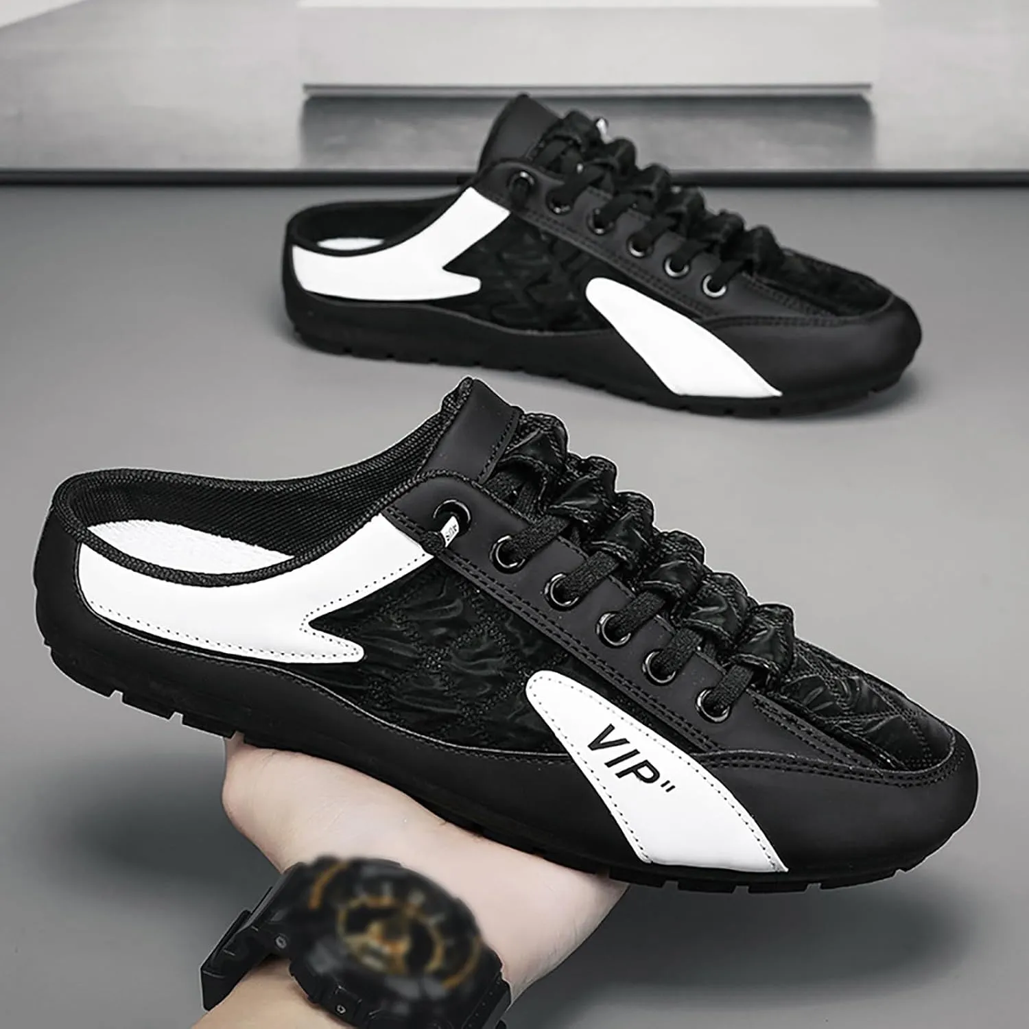Slip on Walking Shoes for Men Casual Dressy Memory Foam Ultra Lightweight Breathable Fashion Sneakers Non Slip Arch Support Cushioning Training Gym Shoes Wide Width