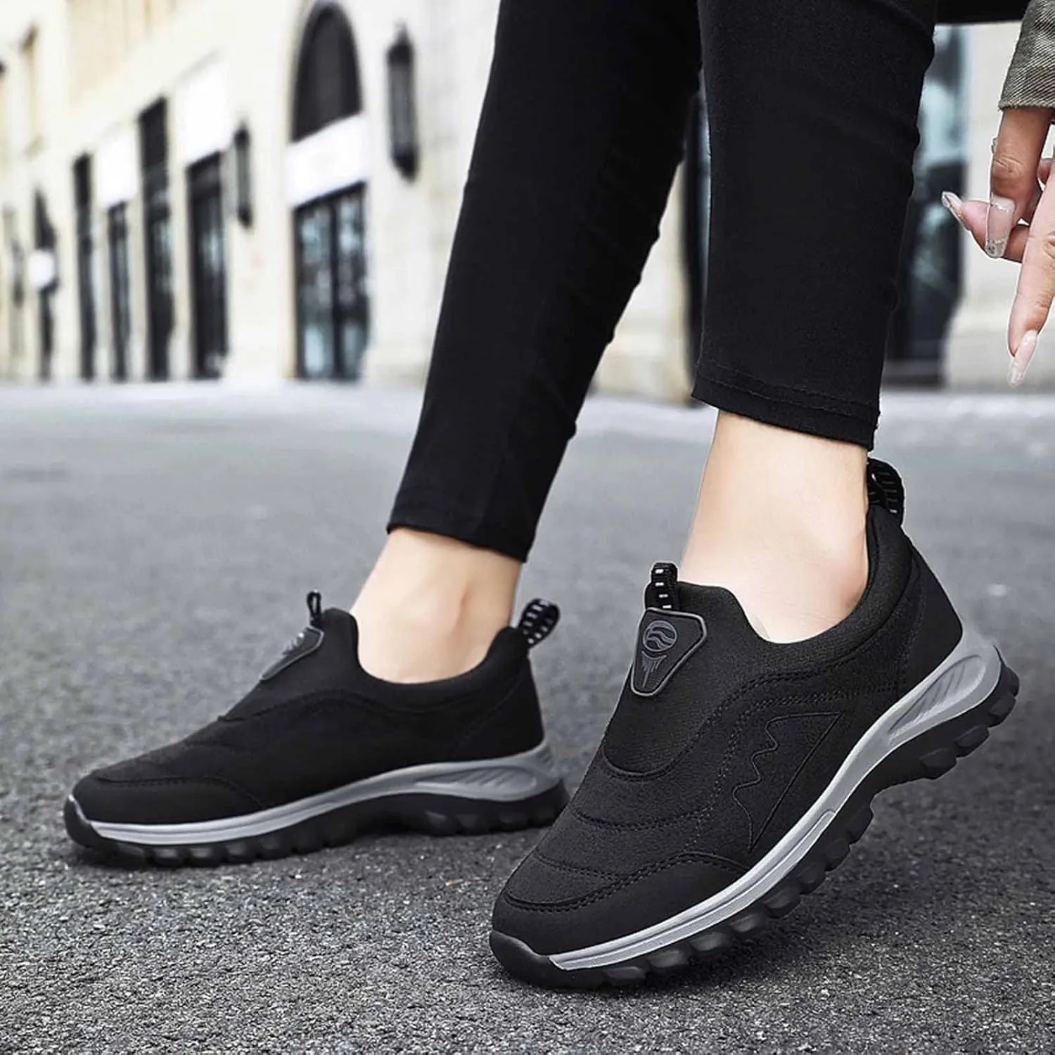 Slip on Walking Shoes for Men Comfort Memory Foam Breathable Mesh Fashion Sneakers Non Slip Arch Support Cushioning Training Gym Shoes Wide Width