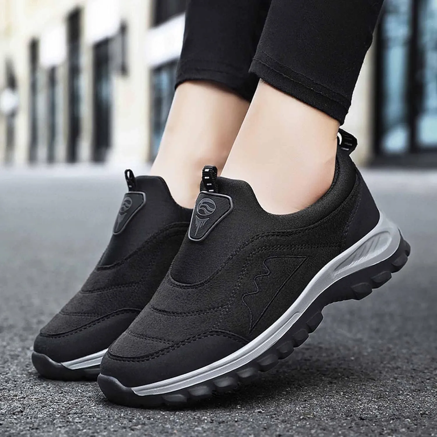 Slip on Walking Shoes for Men Comfort Memory Foam Breathable Mesh Fashion Sneakers Non Slip Arch Support Cushioning Training Gym Shoes Wide Width