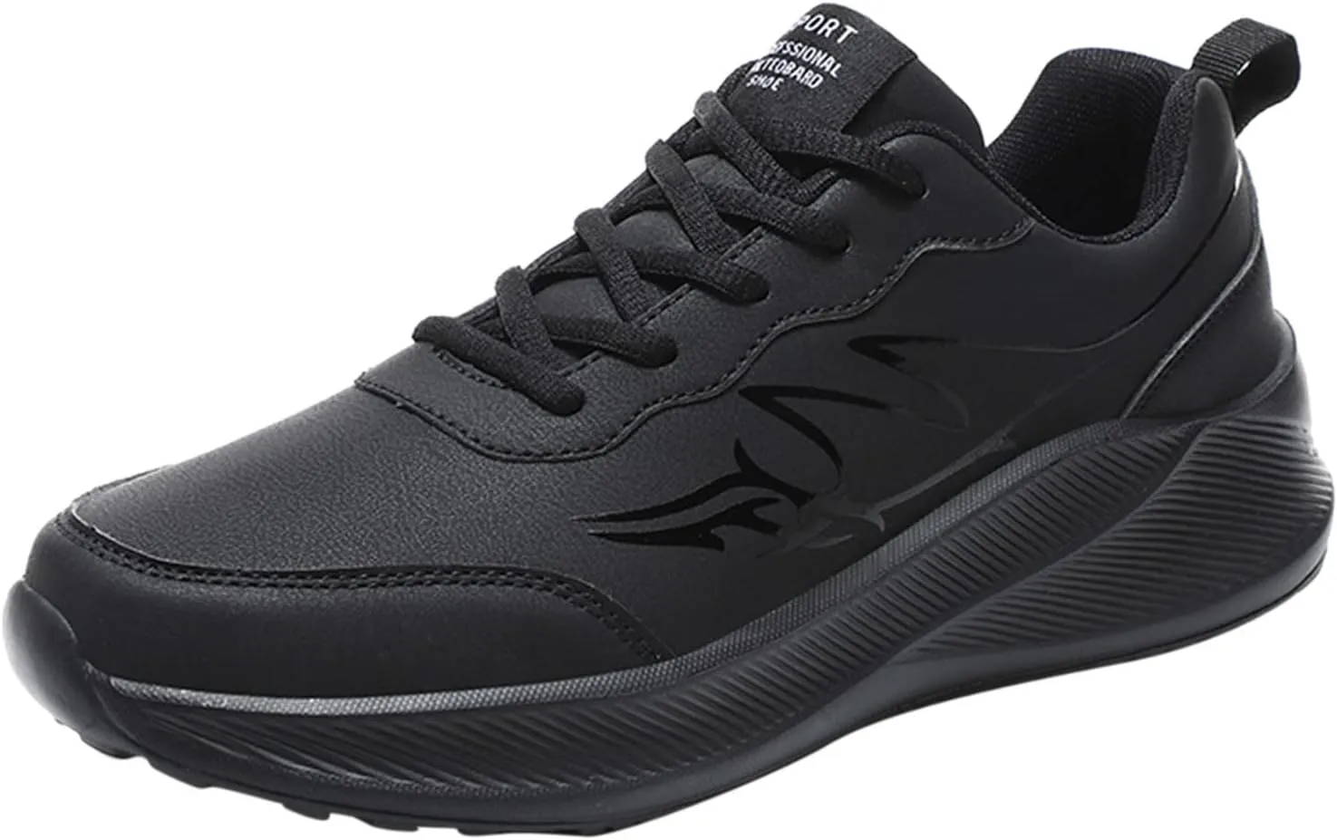Slip on Walking Shoes for Men Comfort PU Leather Memory Foam Breathable Fashion Sneakers Non Slip Arch Support Cushioning Training Gym Shoes Wide Width