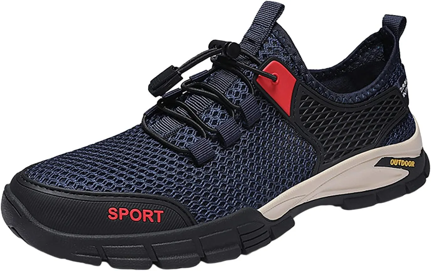 Slip on Walking Shoes for Men Comfortable Memory Foam Hiking Shoes Ultra Lightweight Breathable Fashion Sneakers Non Slip Arch Support Cushioning Training Gym Shoes Wide Width