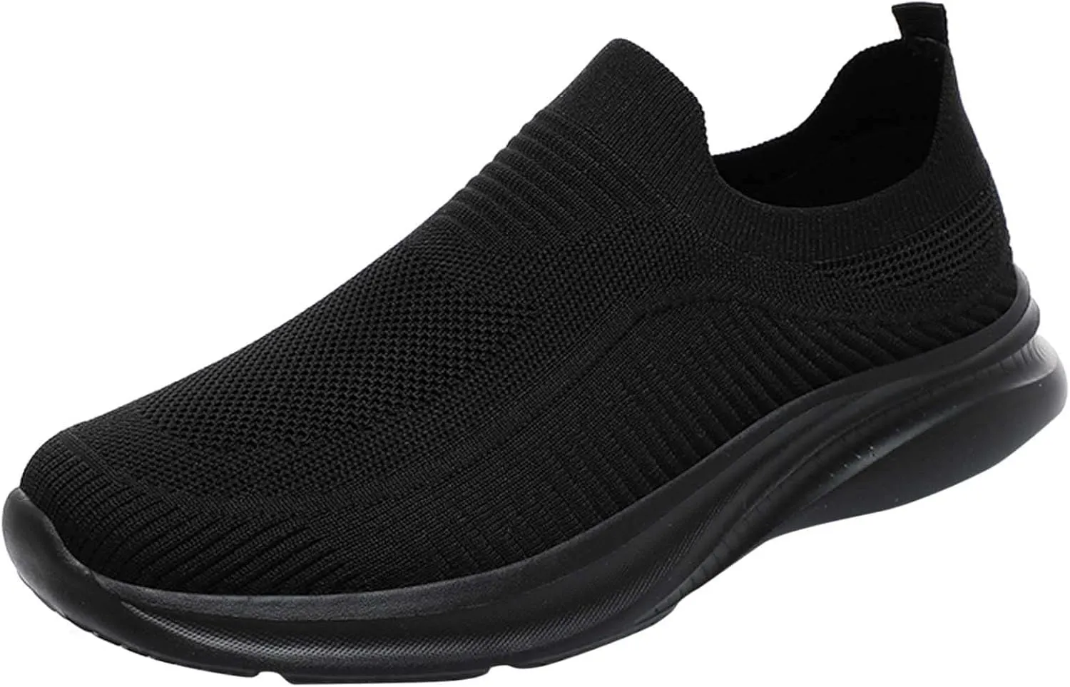 Slip on Walking Shoes for Men Comfy Knitted Memory Foam Breathable Fashion Sneakers Non Slip Arch Support Vacation Training Gym Shoes Wide Width