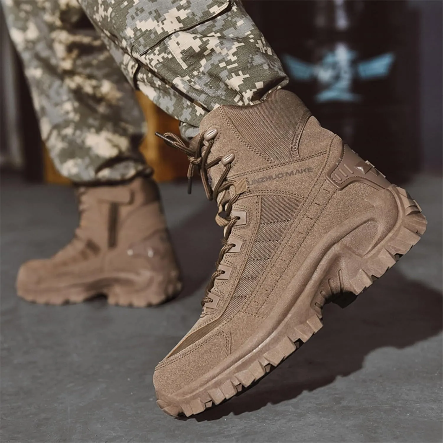 Slip on Walking Shoes Men Comfortable High Top Hiking Boots Ultra Lightweight Breathable Fashion Sneakers Non Slip Arch Support Vacation Training Gym Shoes Wide Width