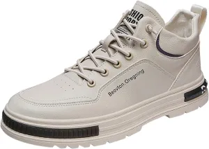 Slip on Walking Shoes Men Comfortable PU Leather Memory Foam Breathable Fashion Sneakers Non Slip Arch Support Cushioning Training Gym Shoes Wide Width