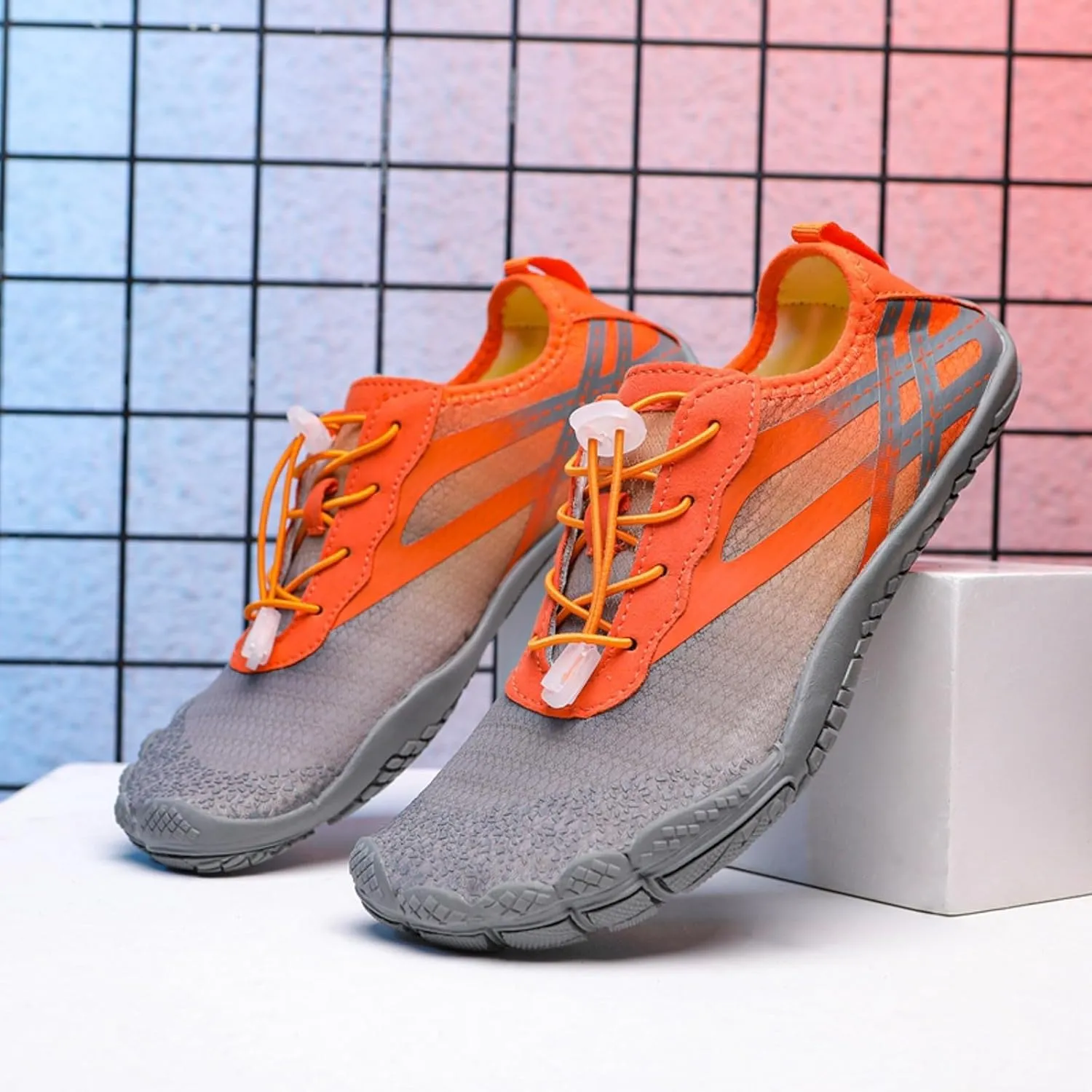 Slip on Walking Shoes Men Comfy Memory Foam Hiking Shoes Breathable Fashion Sneakers Non Slip Lace Up Arch Support Cushioning Training Gym Shoes Wide Width