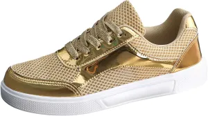 Slip on Walking Shoes Women Dressy PU Leather Non Slip Comfortable Running Shoes Breathable Mesh Sports Workout Tennis Shoes Lightweight Fashion Sneakers
