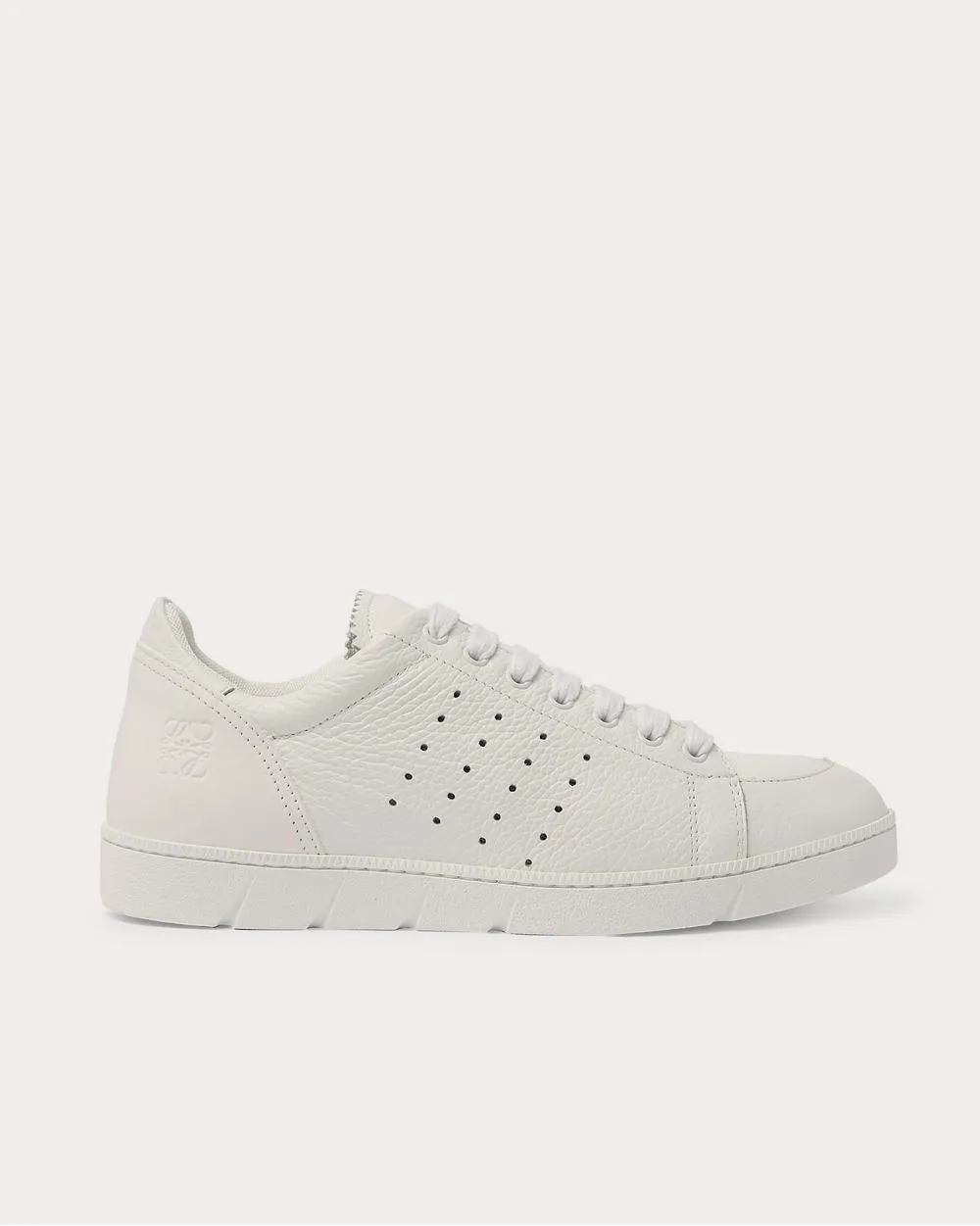 Smooth and Full-Grain Leather  White low top sneakers