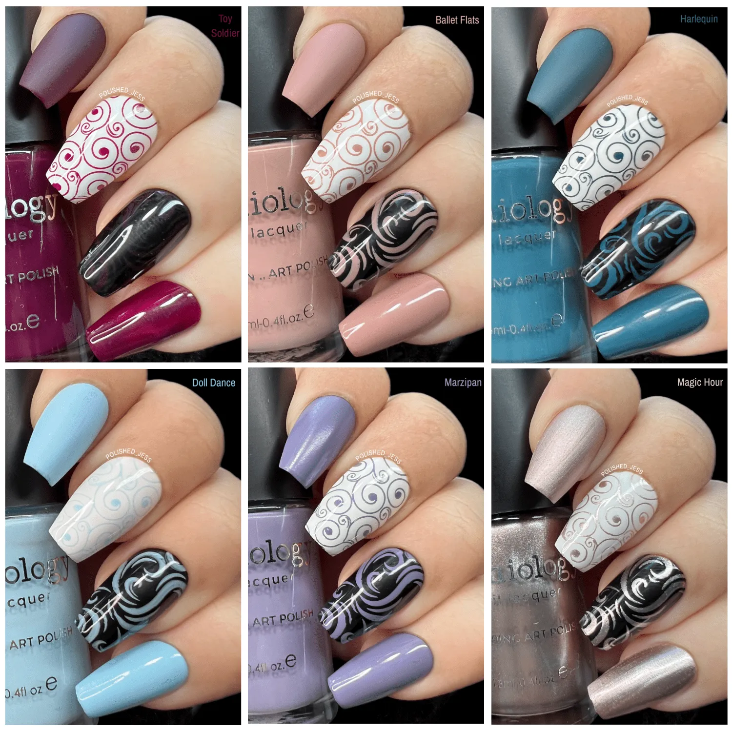 Snowflake Waltz: 6-Piece Stamping Art Polish Set