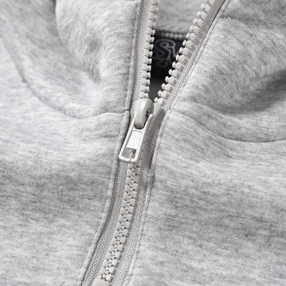 Solid Color All-matching Loose Casual Half Zip Pullover Hoodie