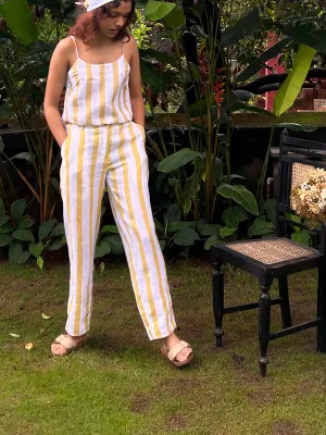 Stripe Dona Strap Top Yellow