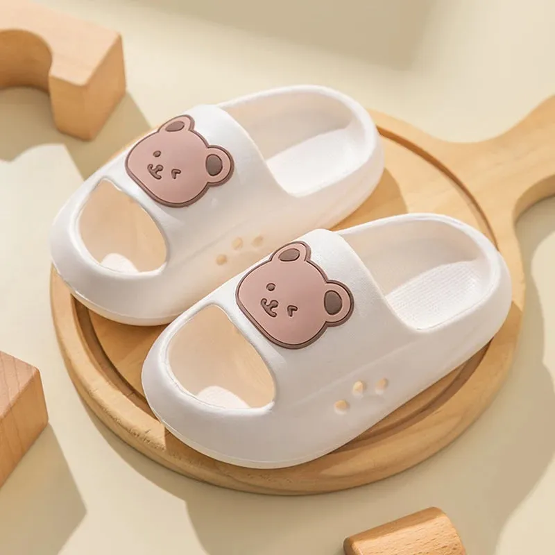 Summer Kids Slippers Cartoon Bear Home Shoes For Boy Girls Soft Eva Flat Heel Slippers Children Beach