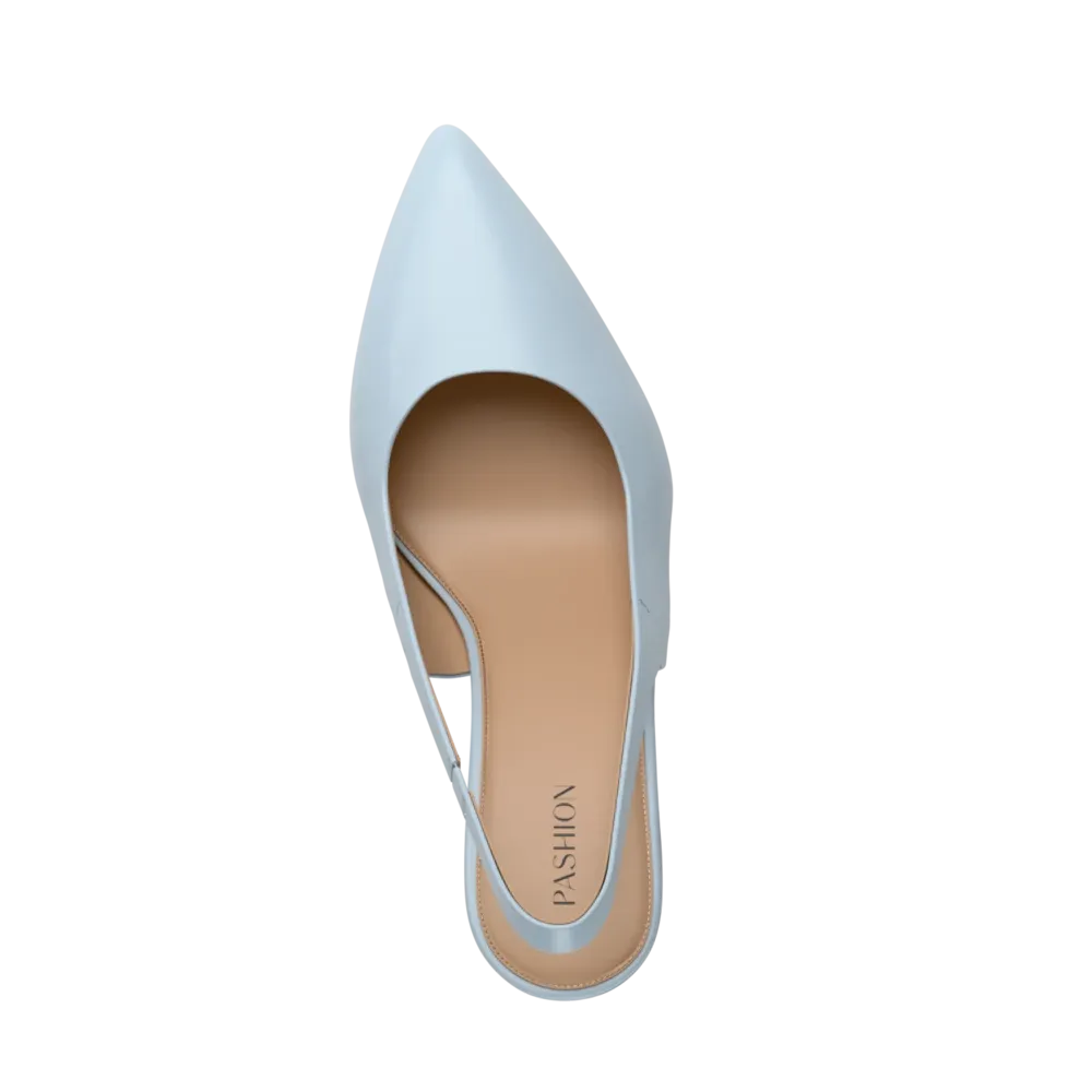 The Slingback - Baby Blue Leather