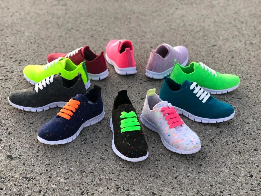 thies ® PET Sneaker neon orange | vegan aus recycelten Flaschen